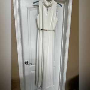 Gianni Bini White Jumpsuit with Belt